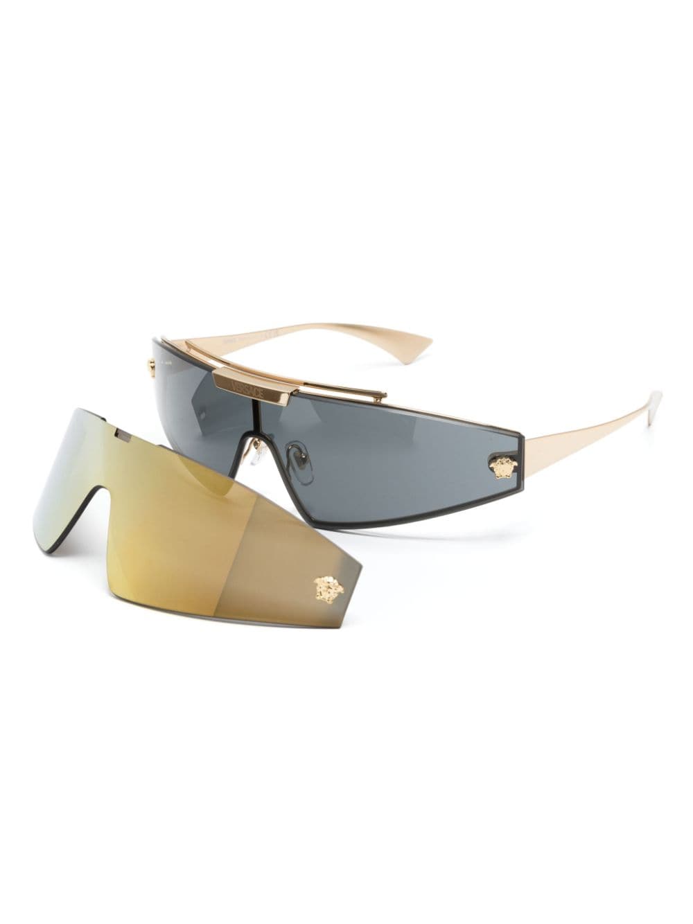 Versace Eyewear wraparound-frame sunglasses - Goud