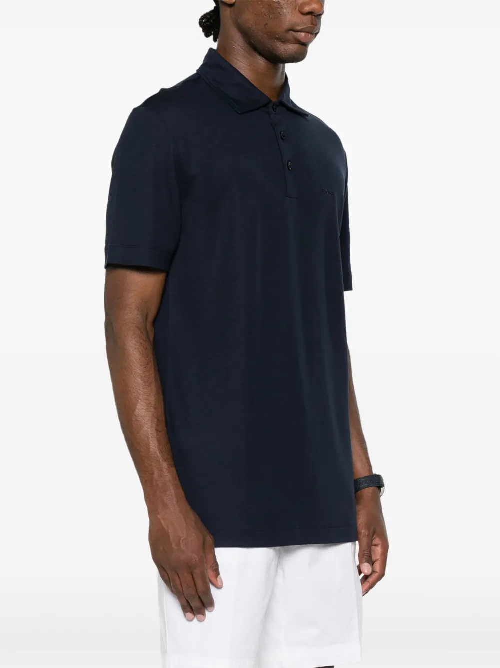 BOSS Poloshirt met geborduurd logo Blauw