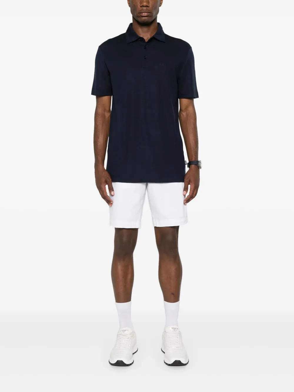 BOSS Poloshirt met geborduurd logo - Blauw