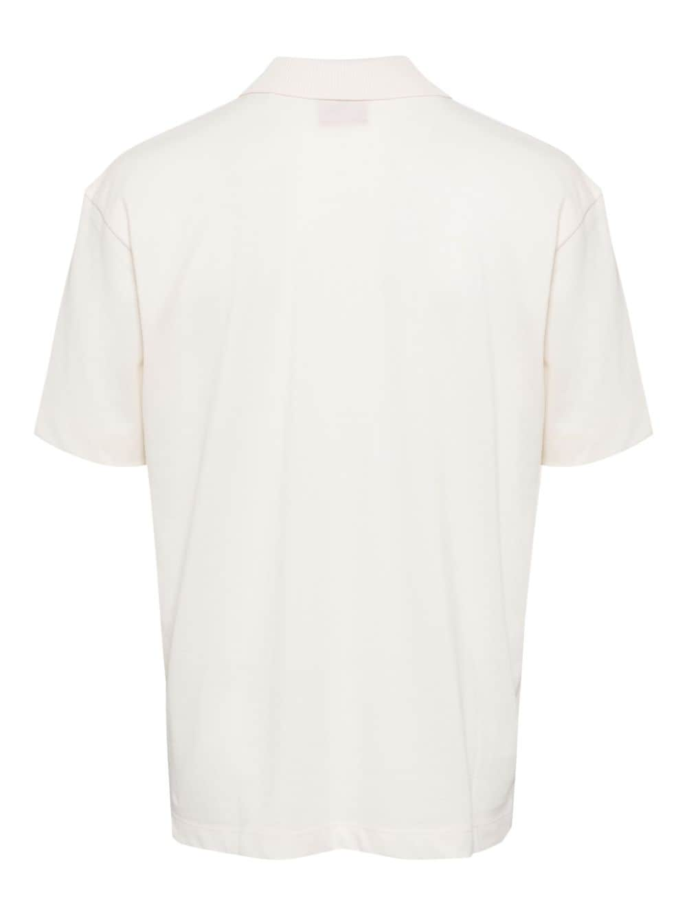 Shop Hugo Logo-print Cotton Polo Shirt In White