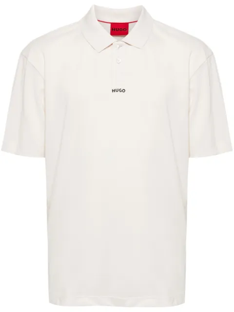 HUGO logo-print cotton polo shirt