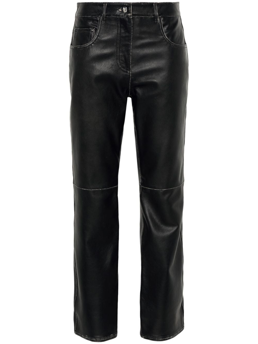 cropped leather trousers