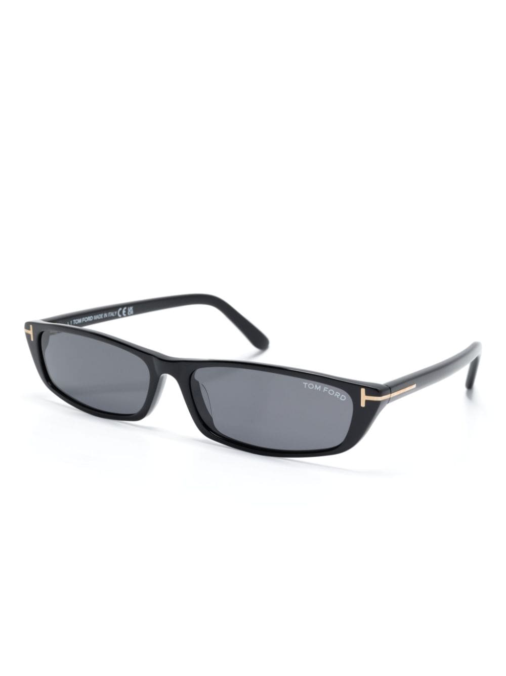 Shop Tom Ford Rectangle-frame Sunglasses In Black