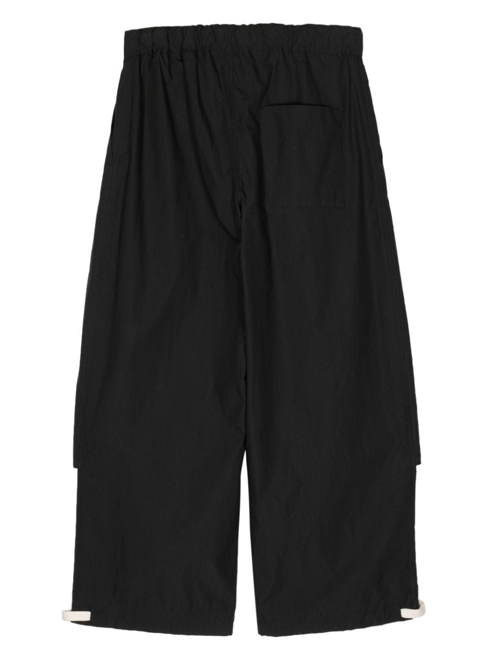Shop Jil Sander Drawstring Cropped Trousers In Black