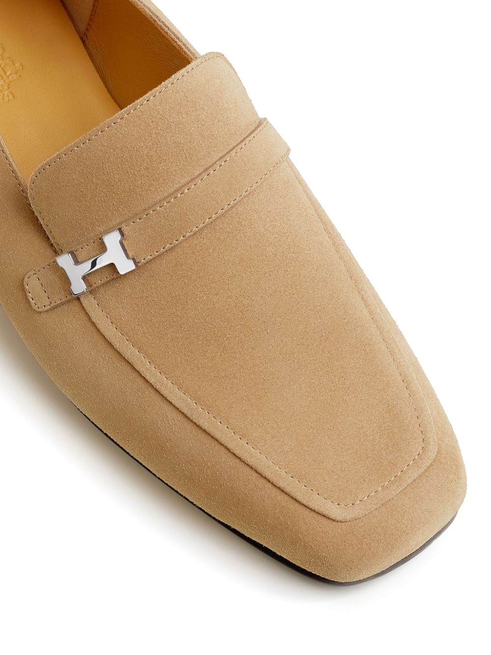 Pre-owned Hermes Giovanni Suede Loafers In Neutrals
