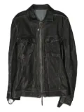 Boris Bidjan Saberi contrast-stitch leather jacket - Black