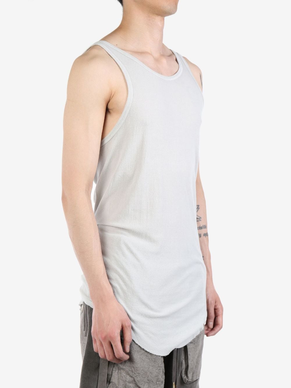 Shop Boris Bidjan Saberi Ribbed-knit Tank Top In Grey