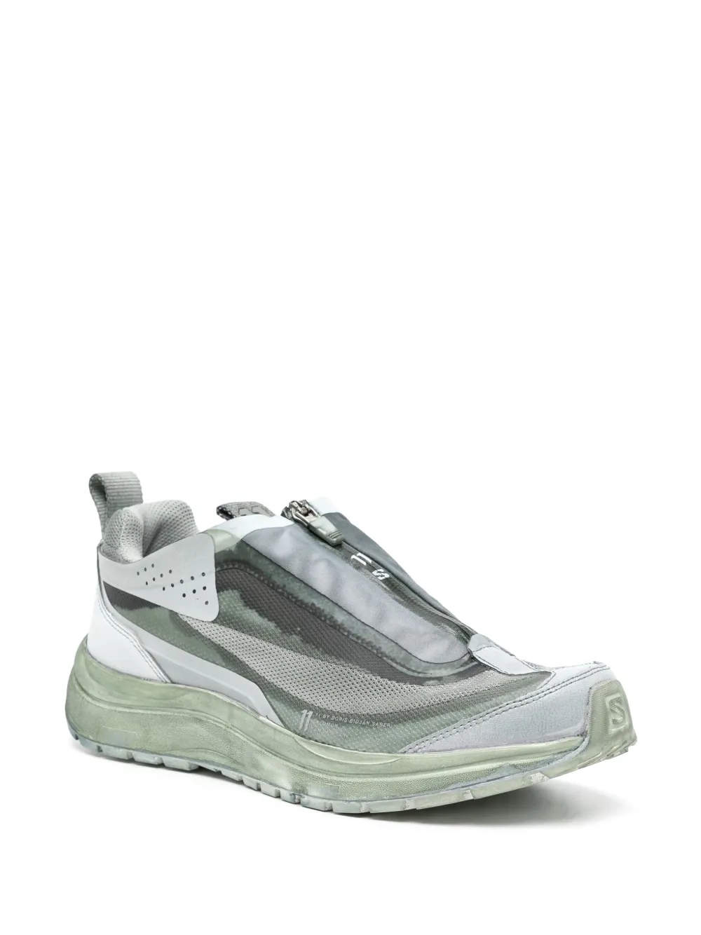 Boris Bidjan Saberi Bamba 2 Low panelled zip-fastening sneakers - Groen