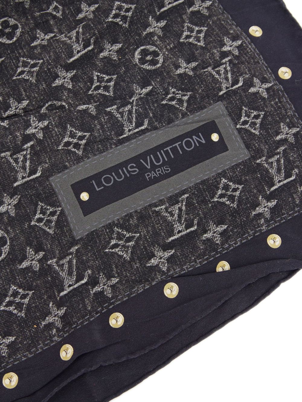 Pre-owned Louis Vuitton 1990-2000s Monogram-pattern Silk Scarf In Black