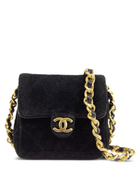 HOT SALE CHANEL 1990-2000s micro Classic Flap shoulder bag Women