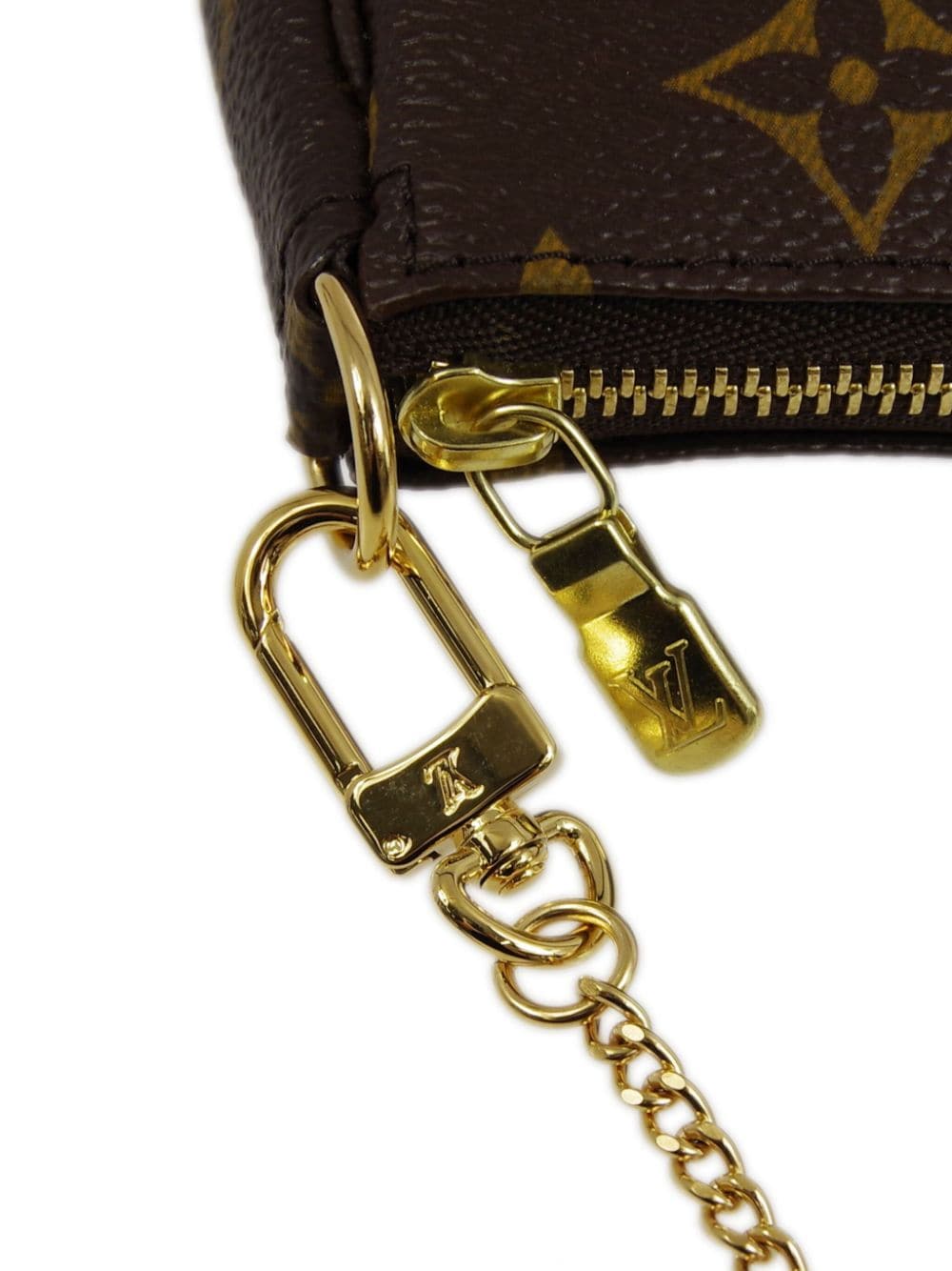 Pre-owned Louis Vuitton 2008 Mini Pochette Accessoires Clutch Bag In 褐色