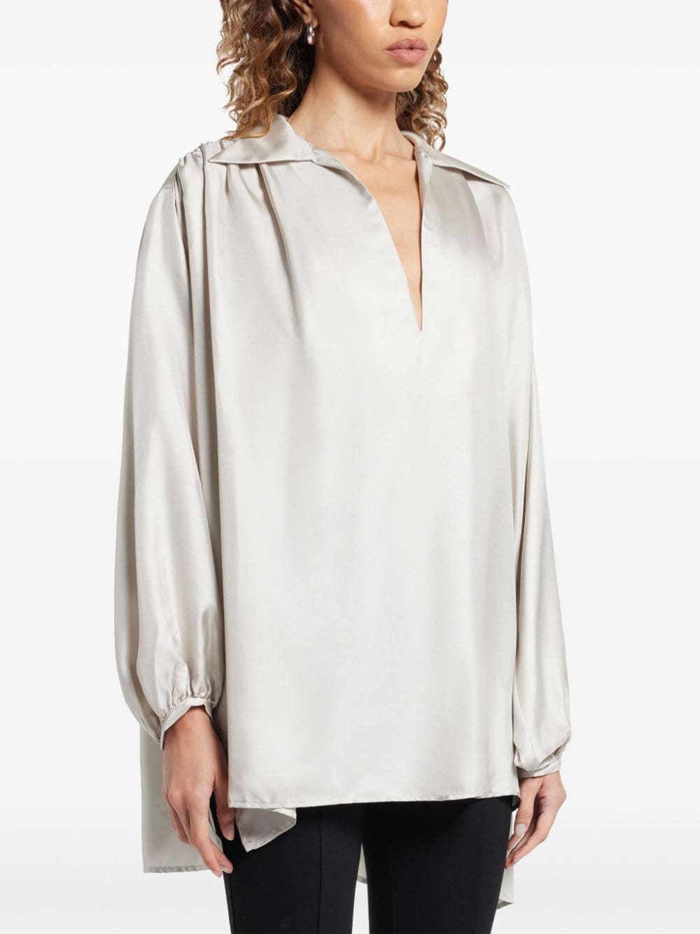 Shop Bite Studios Nuancer Blouse In Silver