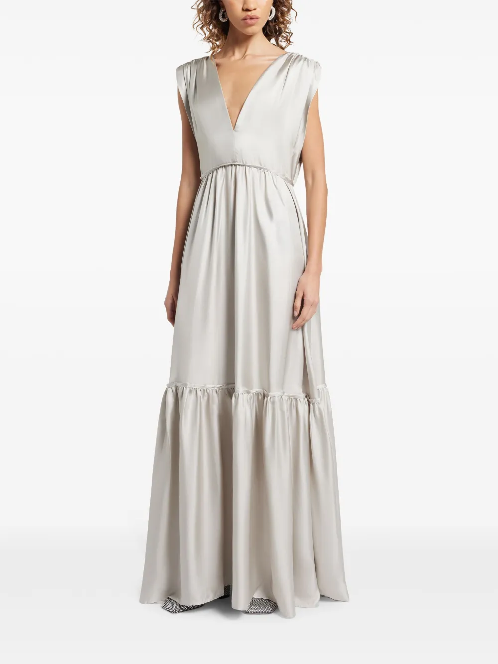 BITE Studios tiered organic silk dress - Zilver