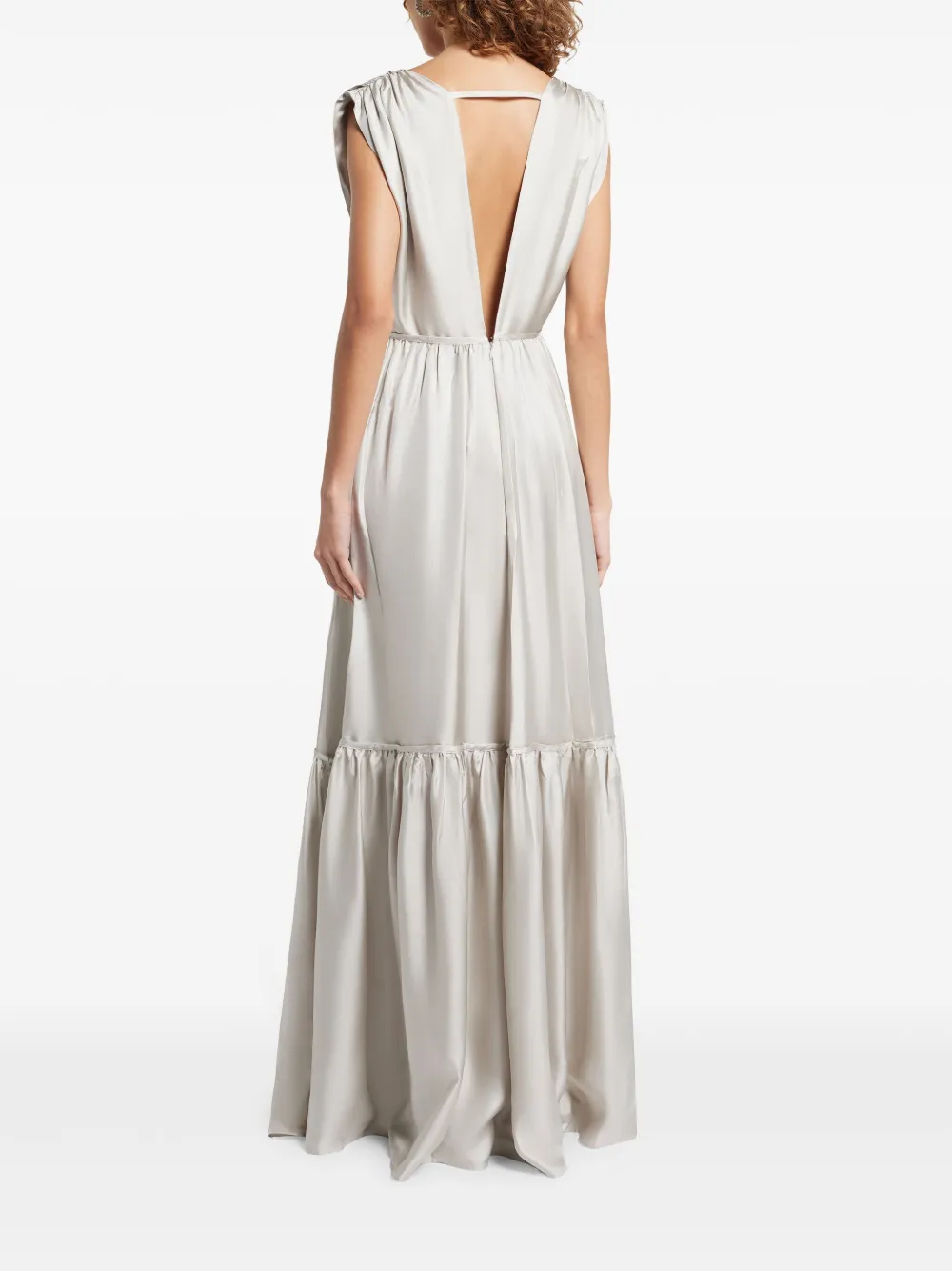 Bite Studios Tiered Organic Silk Dress Silver
