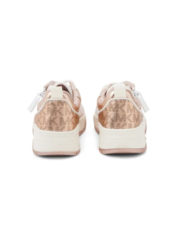 Michael Kors Kids logo print metallic sneakers kids Rubber Polyurethane Fabric Fabric 17 Pink