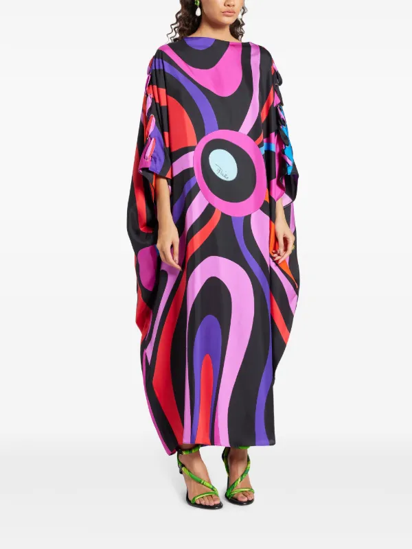 PUCCI geometric print dress women Silk OS Black