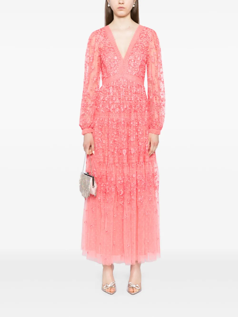 Needle & Thread Celestia tulle ankle-lenght dress - Roze