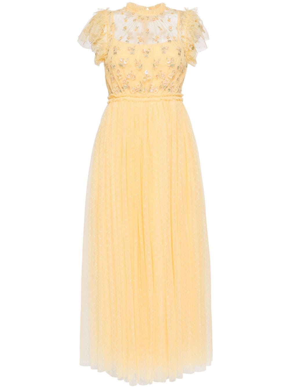 Needle & Thread Rococo Bodice Ankle-lenght Dress In Yellow
