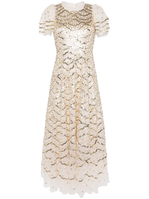 Robe longue Deco Dot Gloss à pois - Needle & Thread - Modalova