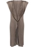 Pleats Please Issey Miyake plissé satin cardigan - Brown