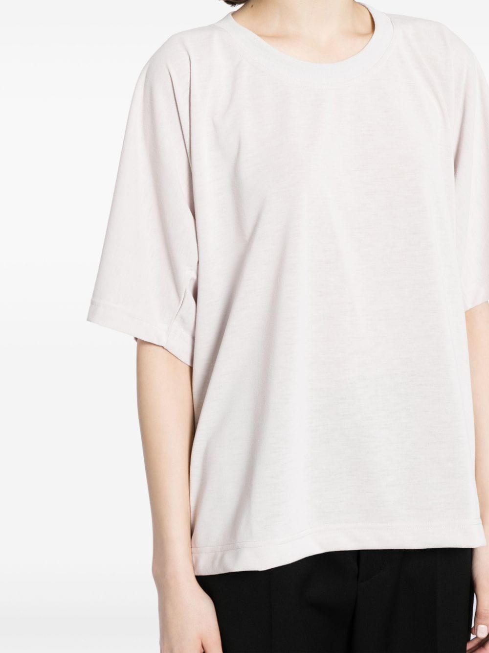 Shop Issey Miyake Ruched Detailing T-shirt In Nude