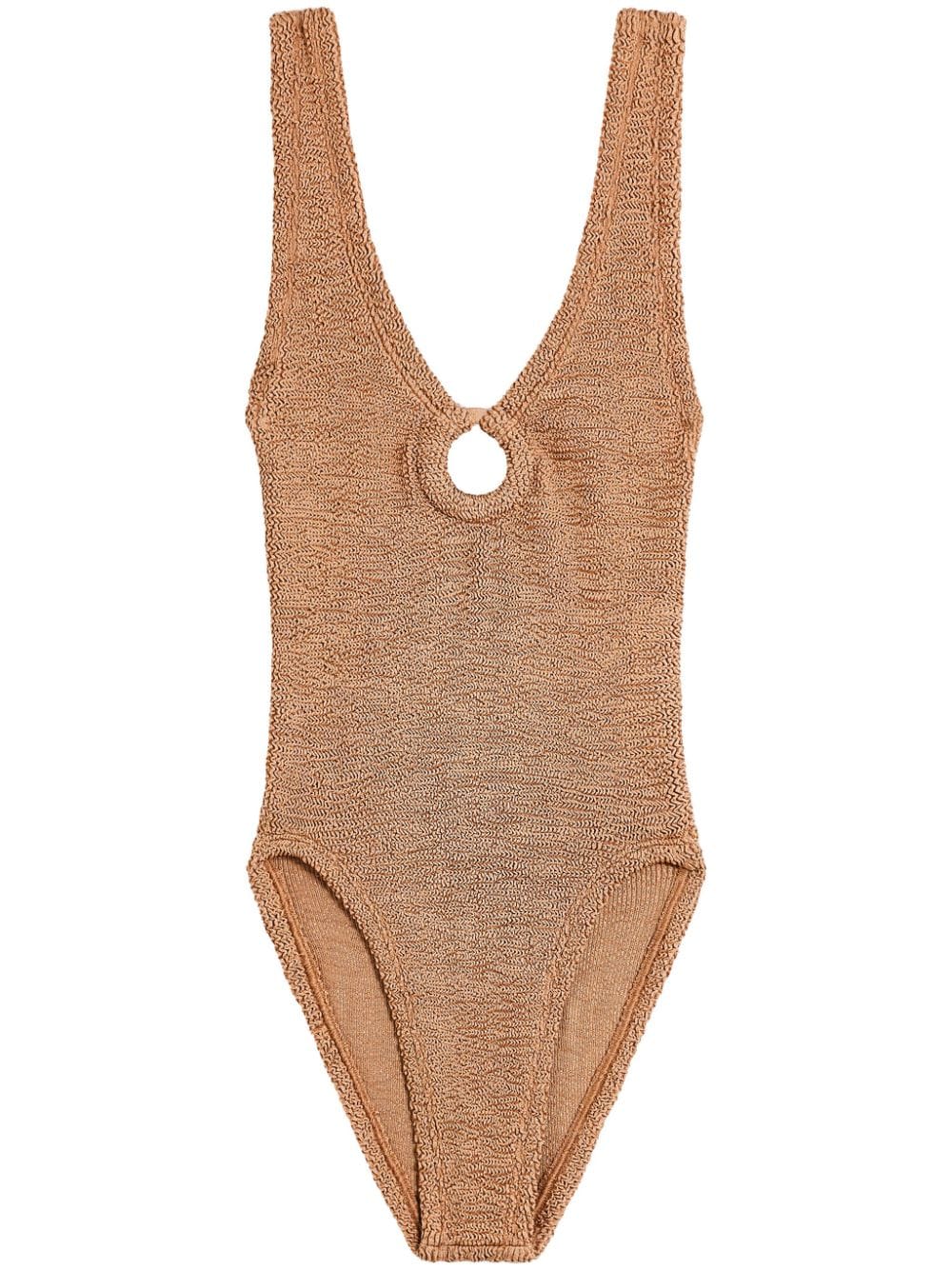 Hunza G Celine Cut-out Swimsuit In Brown