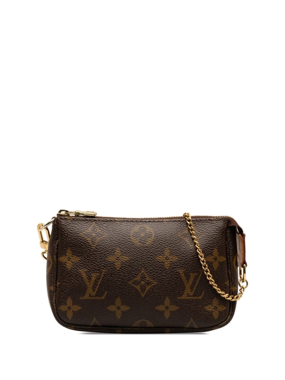Pre-owned Louis Vuitton 2007 Mini Pochette Accessoires Clutch Bag In Brown