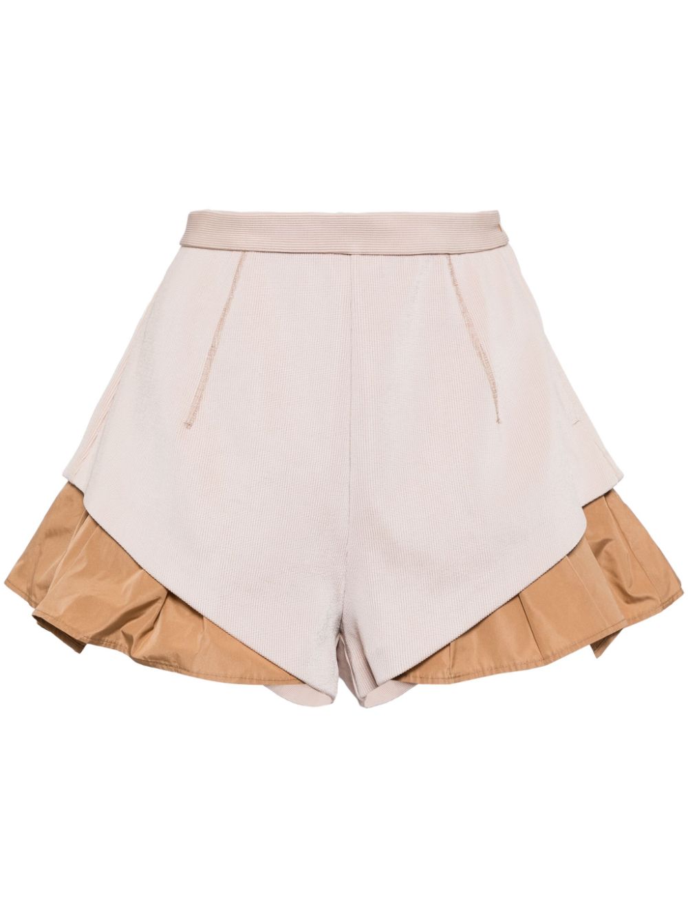 Toga Panelled Flared Shorts In Neutrals