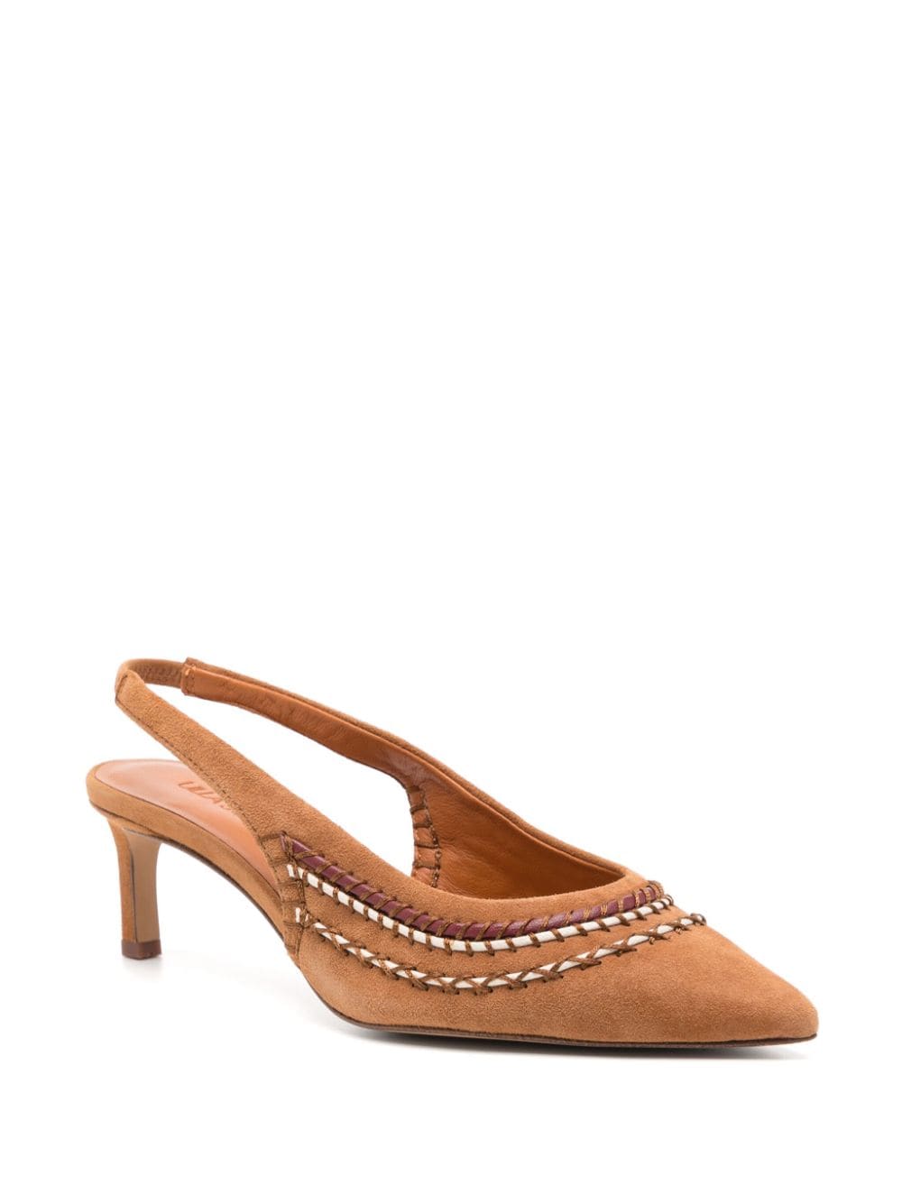 Shop Ulla Johnson Antonia 50mm Sling-back Leather Mules In Brown