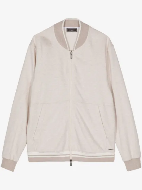 Peserico stripe-detail cotton bomber jacket 