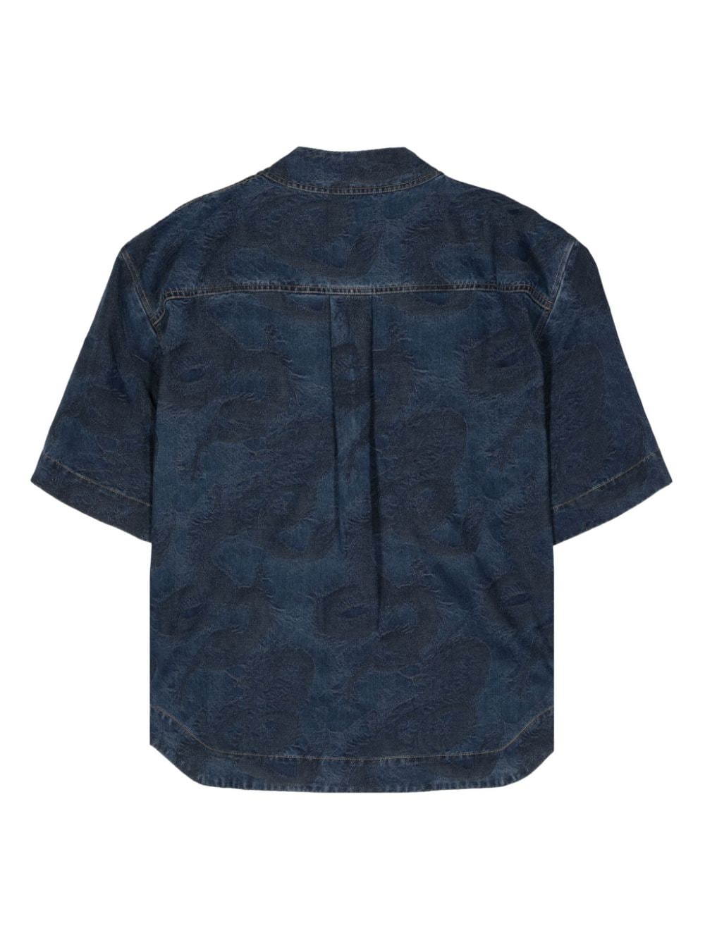 Shop Feng Chen Wang Dragon Jacquard Denim Shirt In Blue