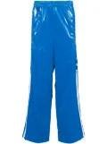 Doublet Laminate Track embroidered track pants - Blue