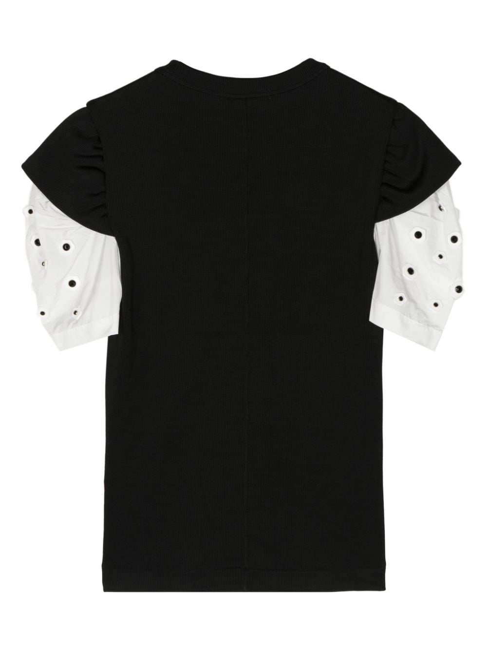 Shop Toga Beaded Sleeves T-shirt In Black