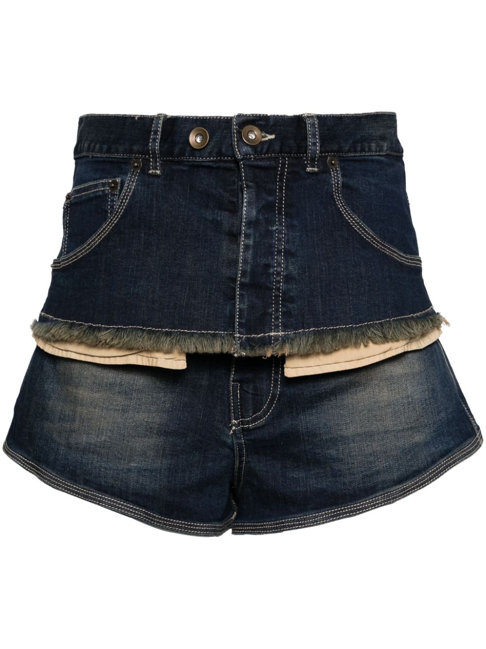 ACT Nº1 layered denim shorts - Blu