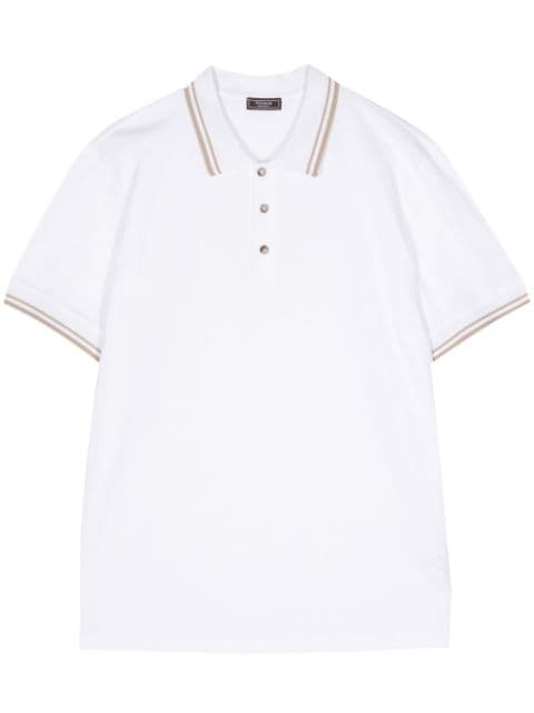 Peserico stripe-trim cotton polo shirt