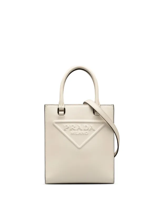 Prada Pre-Owned 2020-2023 Mini logo-embossed Tote Bag - Farfetch