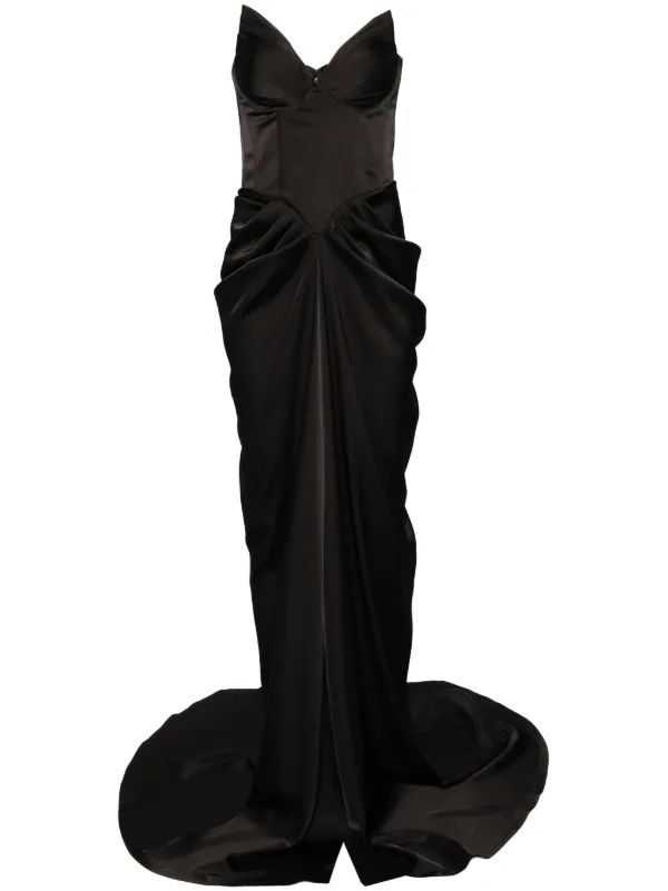 white christmas dresses Wine Red Sheer Corset Evening Dress for Parties Red / 12 main image 0