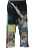Undercover graphic-print cropped trousers - Black