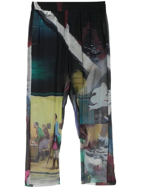 Undercover graphic-print cropped trousers