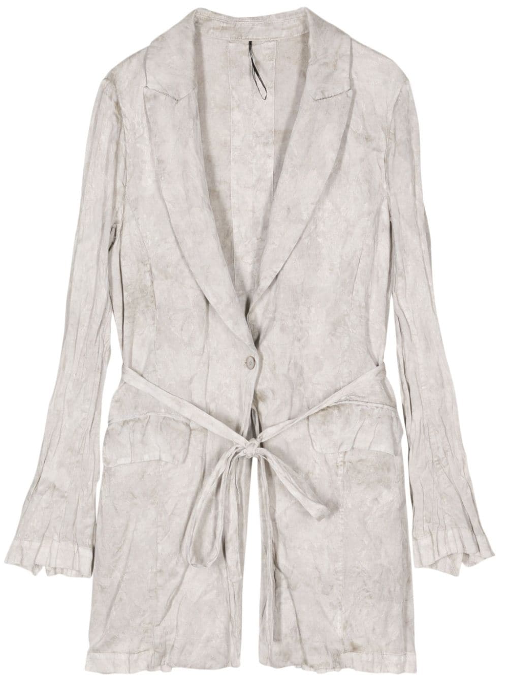 Masnada Belted Distressed Coat In Gray