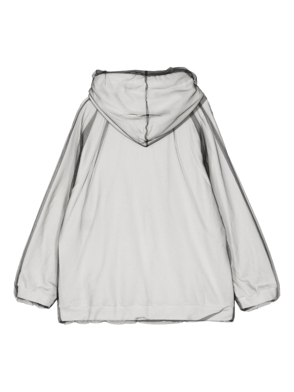 Shop Undercover Mesh-overlay Cotton Hoodie In Grey