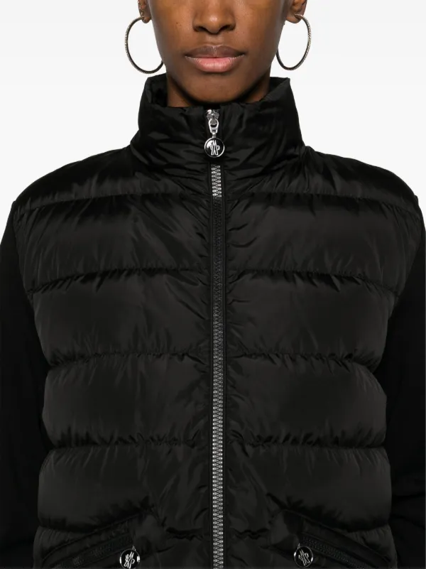 Moncler Panelled Puffer Jacket | Black | FARFETCH