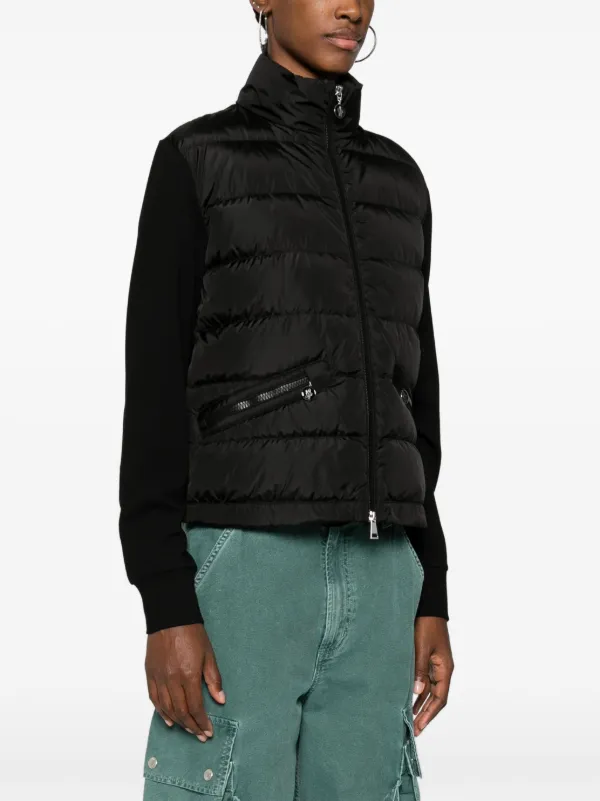 MONCLER 襟フリル付き ブラックジャケット MONCLER ブラックジャケット フリル付き - メルカリ