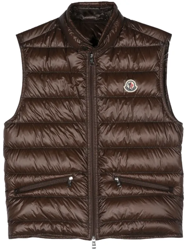 Moncler Gui Padded Gilet Brown FARFETCH HK