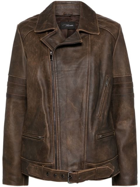 Manokhi shoulder-pads leather jacket