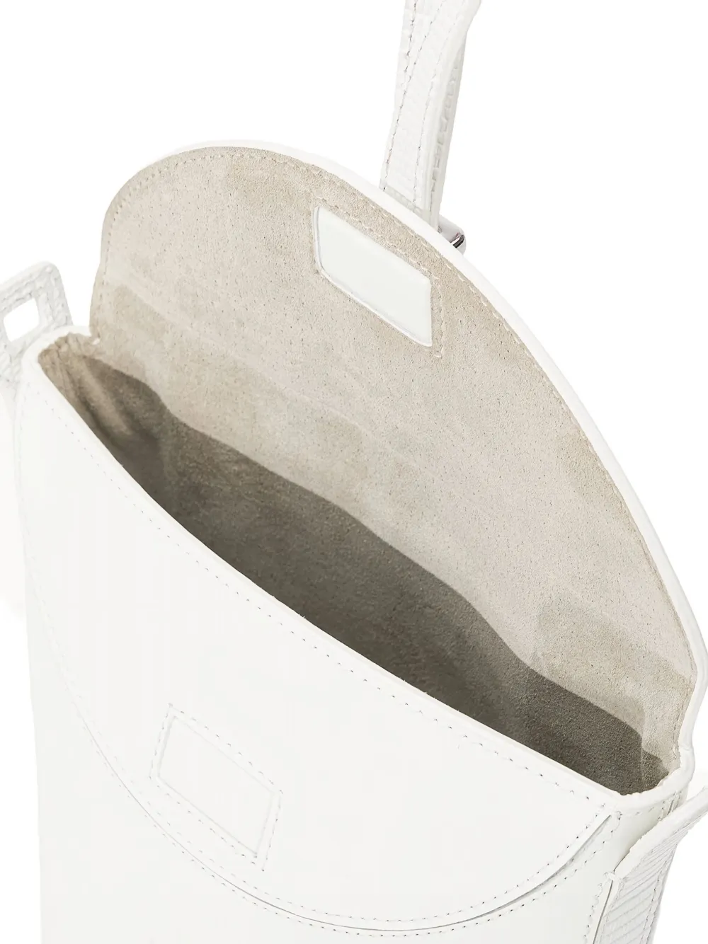 Staud Leather Bucket Bag Top Handle In White