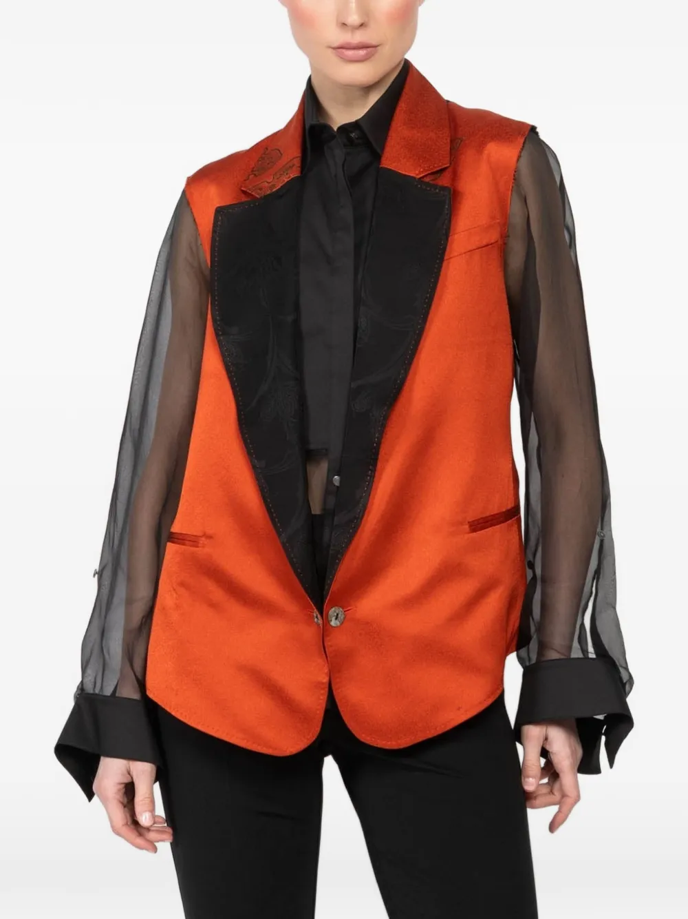 IBRIGU sleeveless satin waistcoat - Orange