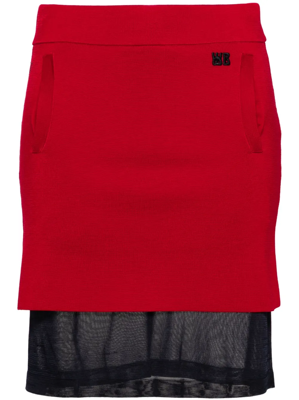 Wales Bonner Verse mini-rok Rood