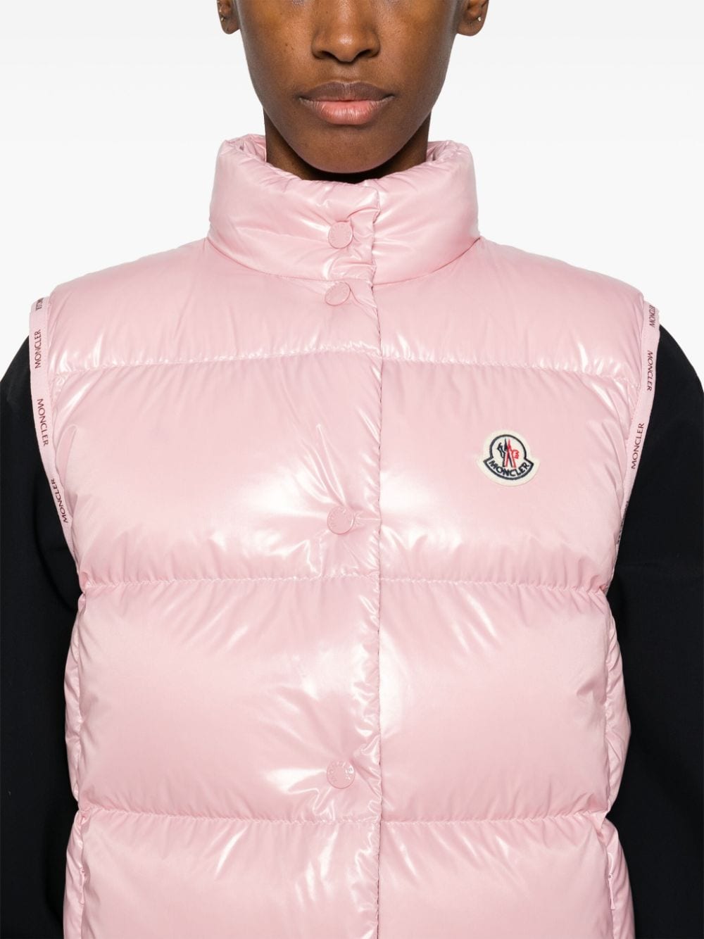 Shop Moncler Badia Padded Gilet In Pink