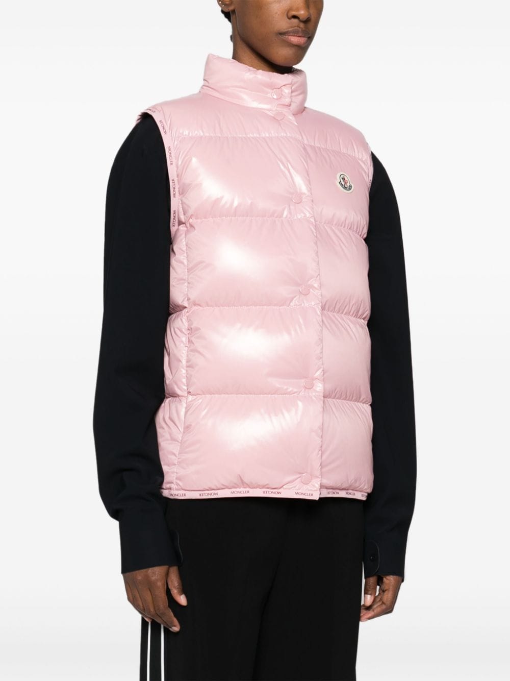 Shop Moncler Badia Padded Gilet In Pink